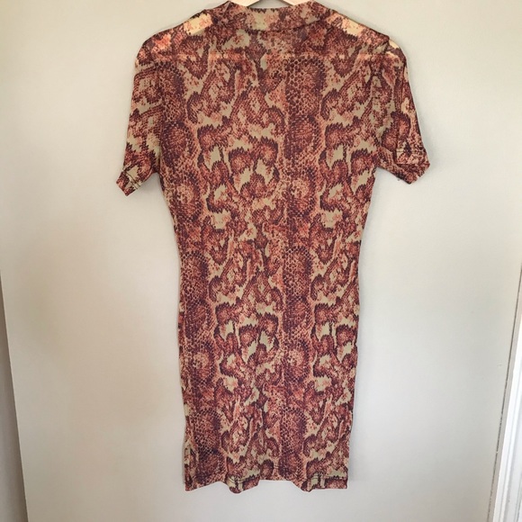 URBAN OUTFITTERS snakeskin mesh mini dress size L - Picture 4 of 5